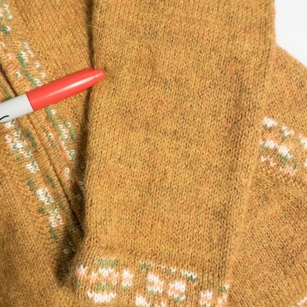 The Alpaca Connection Handmade Full Zip Hooded Sweater Medium* Tan Boho Granola - Picture 15 of 16